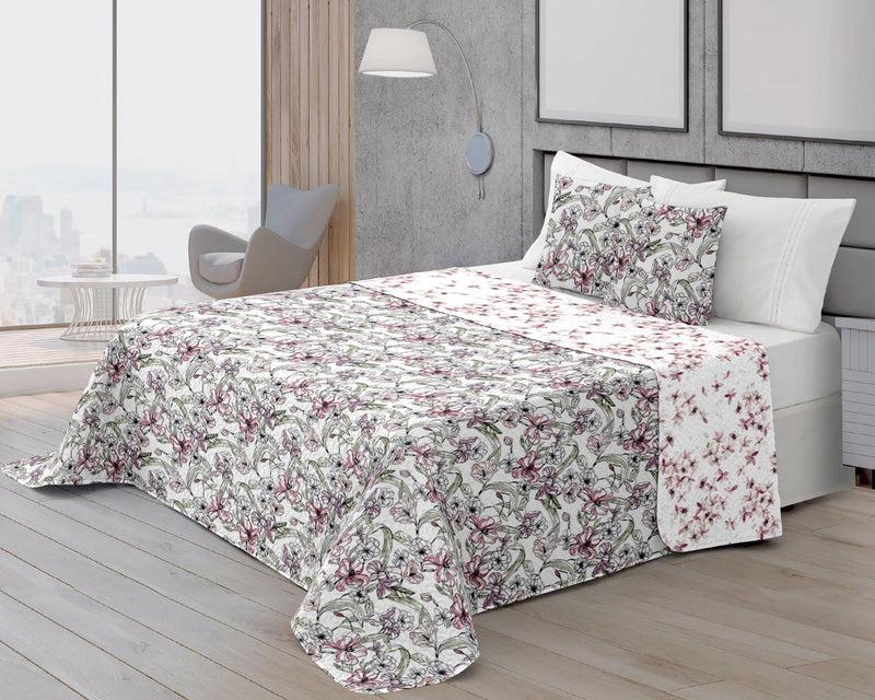 Eiffel textile Colcha Bouti Verano Acolchada Estampada Reversible Modelo Floral