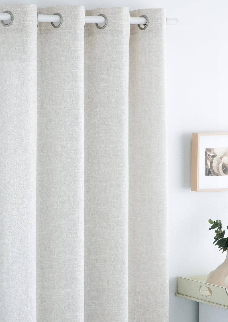 Eiffel Textile Cortina Confeccionada Delai Visillo Translucida Lisa Ojales De Metal