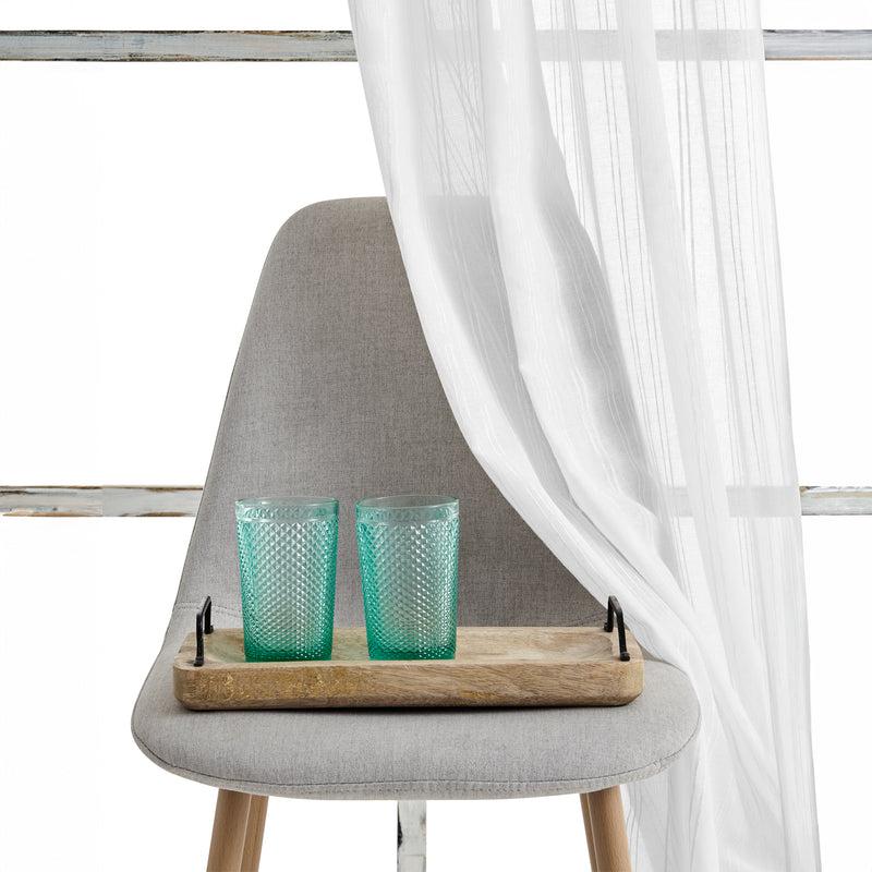 Eiffel Textile Cortina Confeccionada Rayas Visillo Translucida Lisa Ojales Ollaos Metal