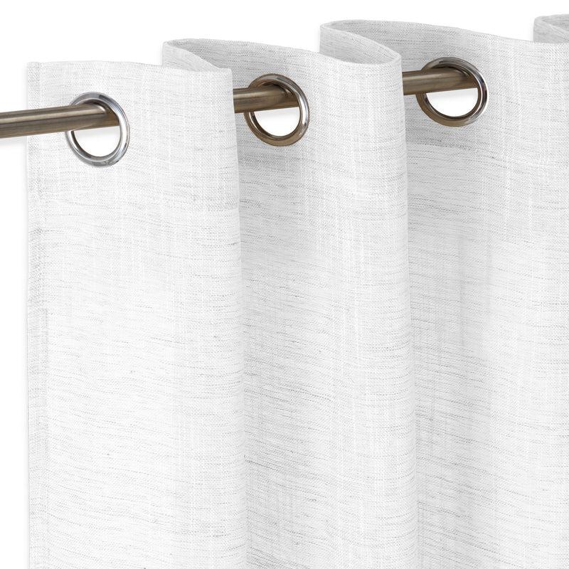 Eiffel Textile Cortina Confeccionada Visillo Semitransparente Translucida Lisa Ojales Ollaos Metal