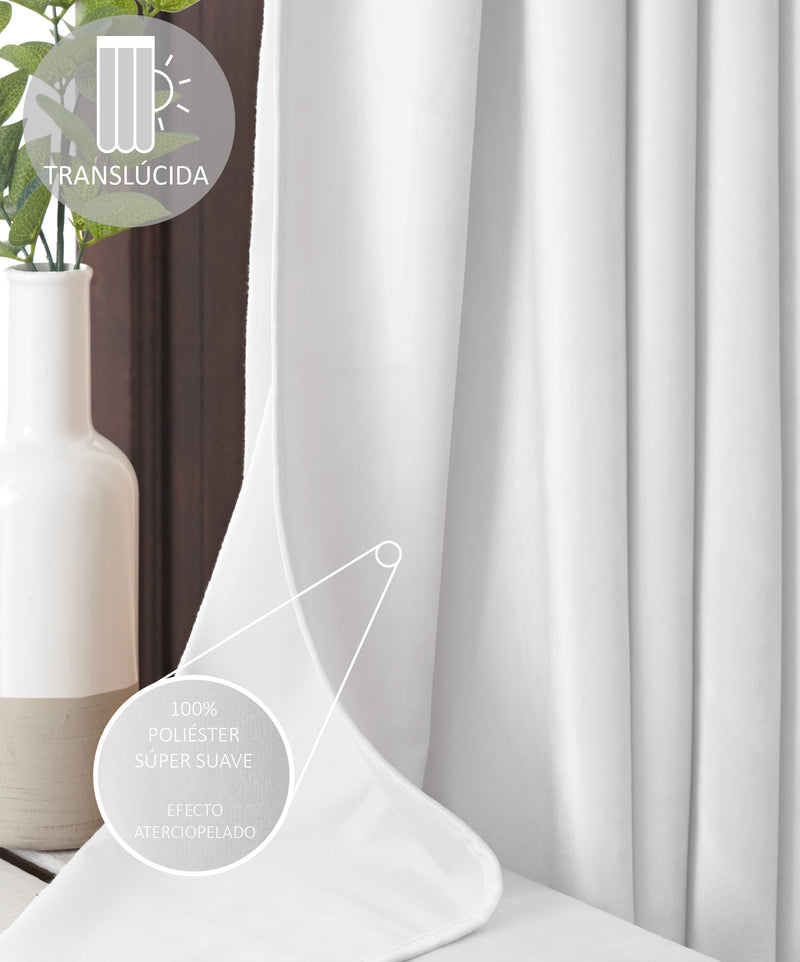 Eiffel Textile Cortina Efecto Aterciopelado Oscurante Lisa Ollaos Ojales