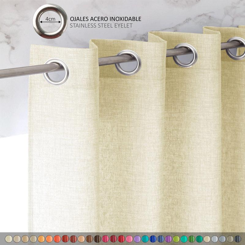 Eiffel textile Cortina Jaspeada Lisa Translucida 150x260 cm Ollaos Ojales