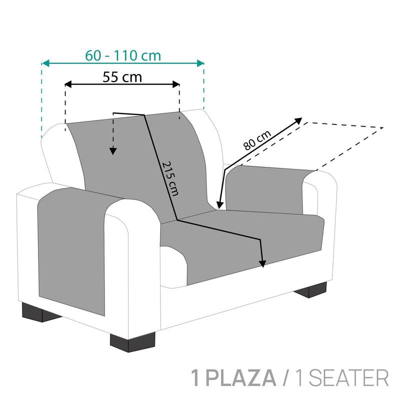 Eiffel Textile Cubre Sillón 1 Plaza Relax Orejero Chenilla Lisa Elite