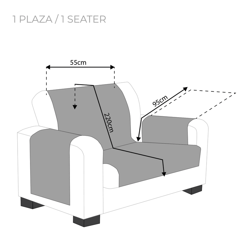 Eiffel Textile Cubre Sillón Eysa 1 Plaza Relax Orejero Rayas Modelo Calma