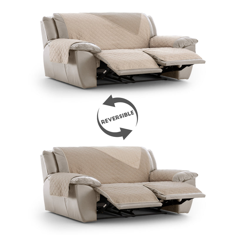Eiffel Textile Cubre Sofá Relax Reclinable Acolchado Reversible Luna Rombos (2 Asientos)