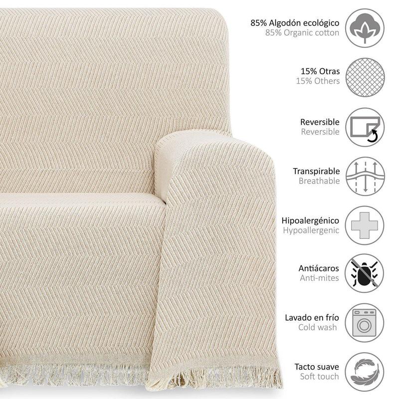 Eiffel Textile Plaid Multiusos Espiga. Sofá Y Cama