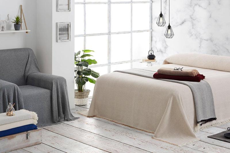 Eiffel Textile Plaid Multiusos Espiga. Sofá Y Cama
