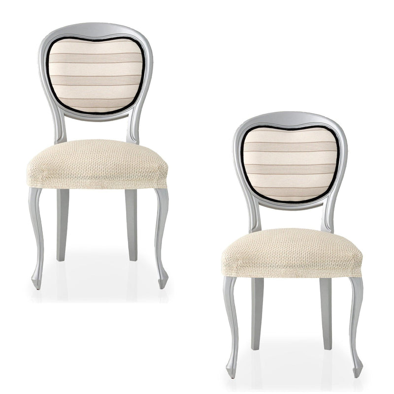 Eiffel Textile Funda De Silla Bielástica Pack 2 Unidades Modelo Cora Marfil