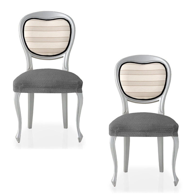 Eiffel Textile Funda De Silla Bielástica Pack 2 Unidades Modelo Cora Gris