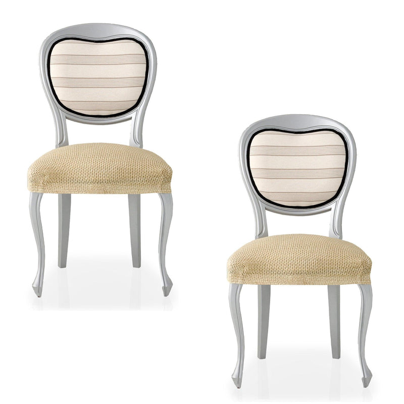 Eiffel Textile Funda De Silla Bielástica Pack 2 Unidades Modelo Cora Beige