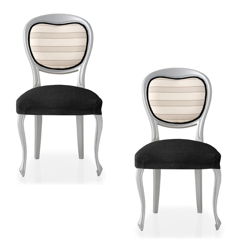 Eiffel Textile Funda De Silla Bielástica Pack 2 Unidades Modelo Cora Negro