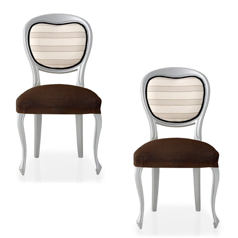 Eiffel Textile Funda De Silla Bielástica Pack 2 Unidades Modelo Cora Marrón