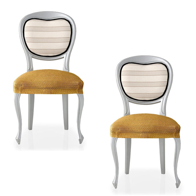 Eiffel Textile Funda De Silla Bielástica Pack 2 Unidades Modelo Cora Amarillo