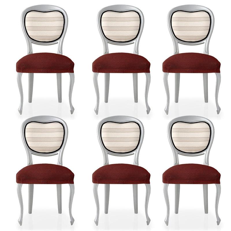 Eiffel Textile Funda De Silla Bielástica Pack 6 Unidades Modelo Cora Teja