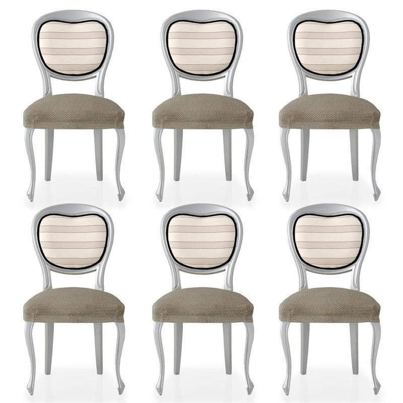 Eiffel Textile Funda De Silla Bielástica Pack 6 Unidades Modelo Cora Lino