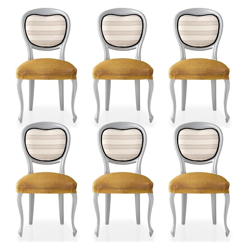 Eiffel Textile Funda De Silla Bielástica Pack 6 Unidades Modelo Cora Amarillo