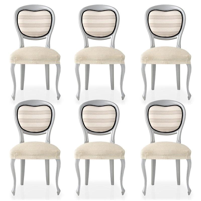 Eiffel Textile Funda De Silla Bielástica Pack 6 Unidades Modelo Cora Marfil