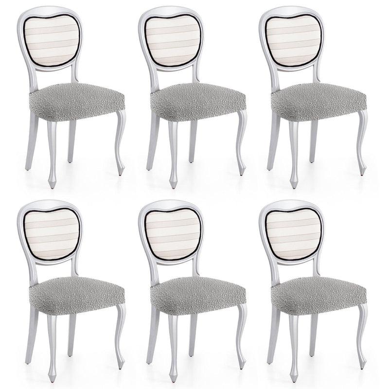 Eiffel Textile Funda De Silla Bielástica Pack 6 Unidades Modelo Roc Gris