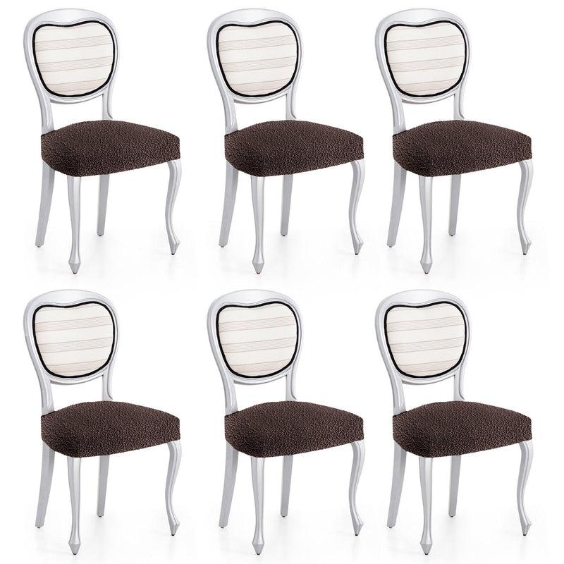 Eiffel Textile Funda De Silla Bielástica Pack 6 Unidades Modelo Roc Marrón