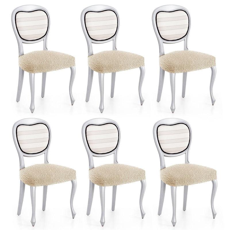 Eiffel Textile Funda De Silla Bielástica Pack 6 Unidades Modelo Roc Marfil