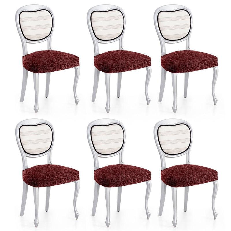 Eiffel Textile Funda De Silla Bielástica Pack 6 Unidades Modelo Roc Granate