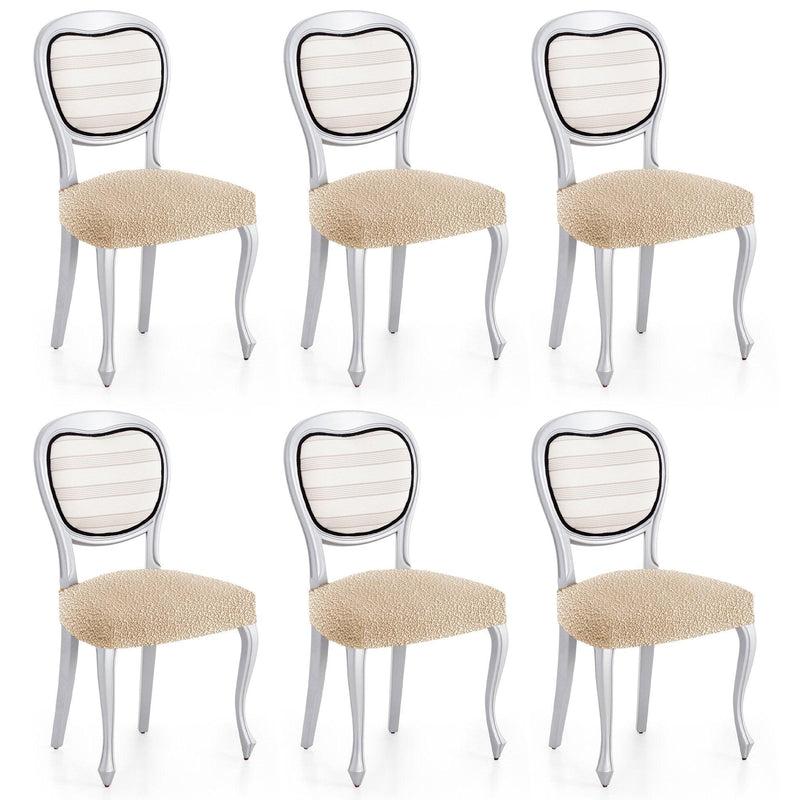 Eiffel Textile Funda De Silla Bielástica Pack 6 Unidades Modelo Roc Beige