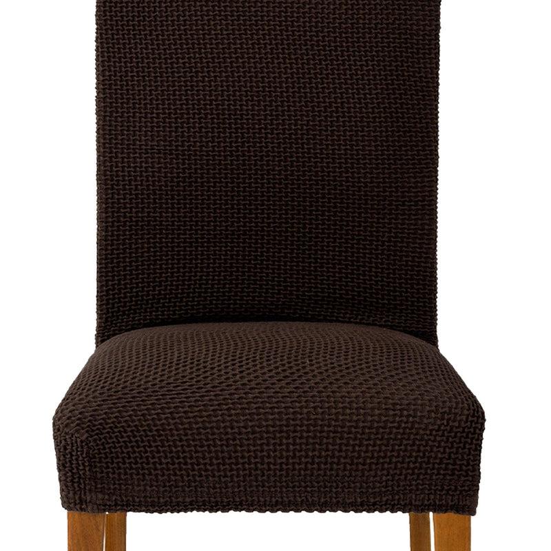 Eiffel Textile Funda De Silla Con Respaldo Bielástica Pack 2 Unidades Modelo Cora Marrón