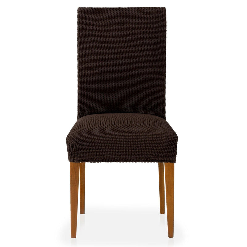 Eiffel textile Funda de Silla con Respaldo Bielástica Pack 2 Unidades Modelo Cora Marrón