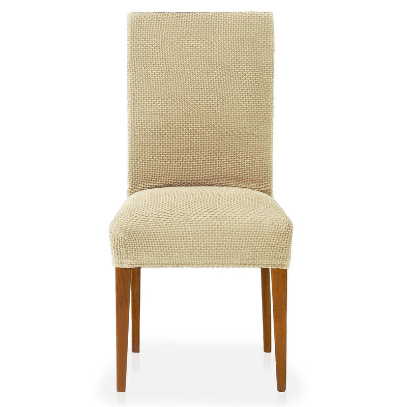 Eiffel textile Funda de Silla con Respaldo Bielástica Pack 2 Unidades Modelo Cora Beige