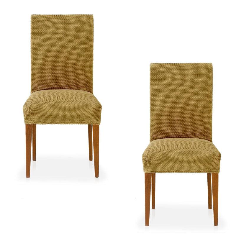 Eiffel Textile Funda De Silla Con Respaldo Bielástica Pack 2 Unidades Modelo Cora Amarillo
