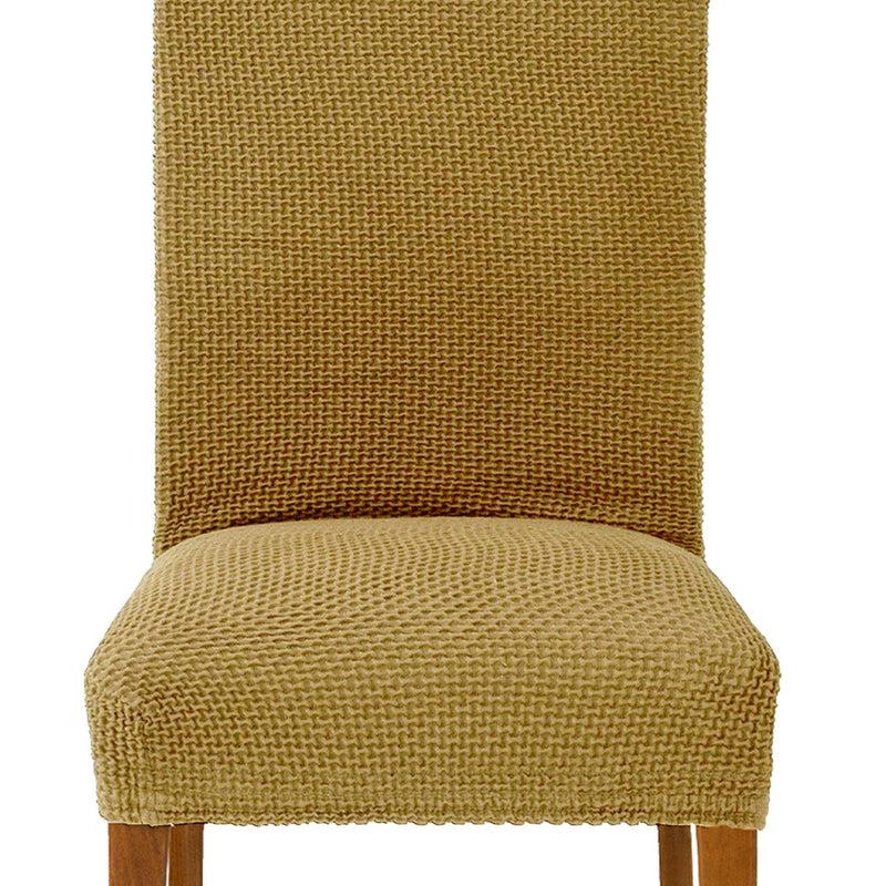 Eiffel Textile Funda De Silla Con Respaldo Bielástica Pack 2 Unidades Modelo Cora Amarillo