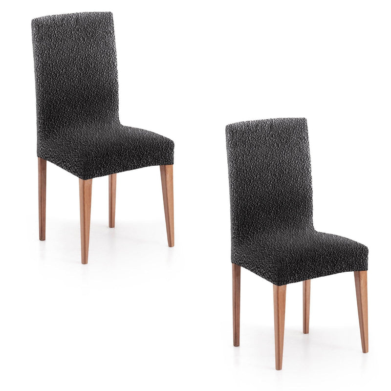 Eiffel Textile Funda De Silla Con Respaldo Bielástica Pack 2 Unidades Modelo Roc Gris Oscuro