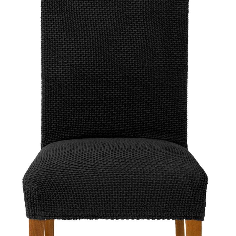 Eiffel Textile Funda De Silla Con Respaldo Bielástica Pack 2 Unidades Modelo Cora Negro