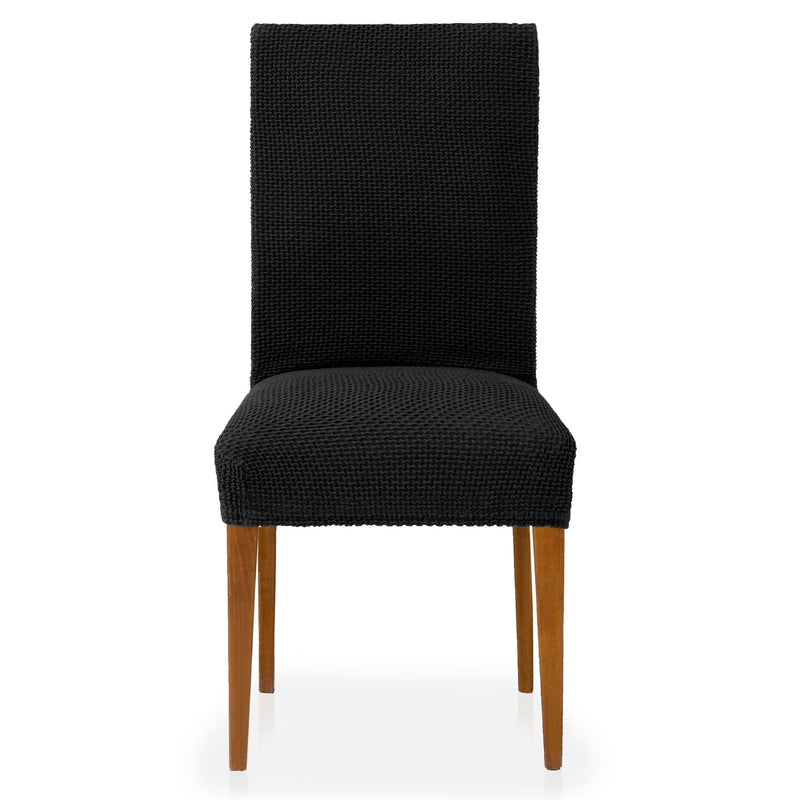 Eiffel textile Funda de Silla con Respaldo Bielástica Pack 2 Unidades Modelo Cora Negro