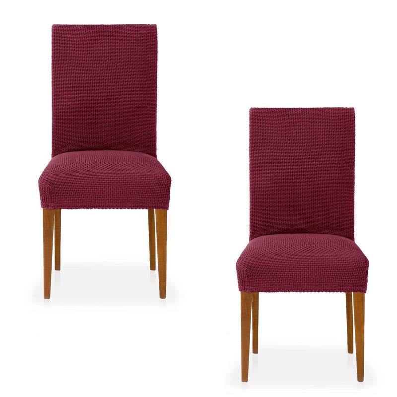 Eiffel Textile Funda De Silla Con Respaldo Bielástica Pack 2 Unidades Modelo Cora Granate