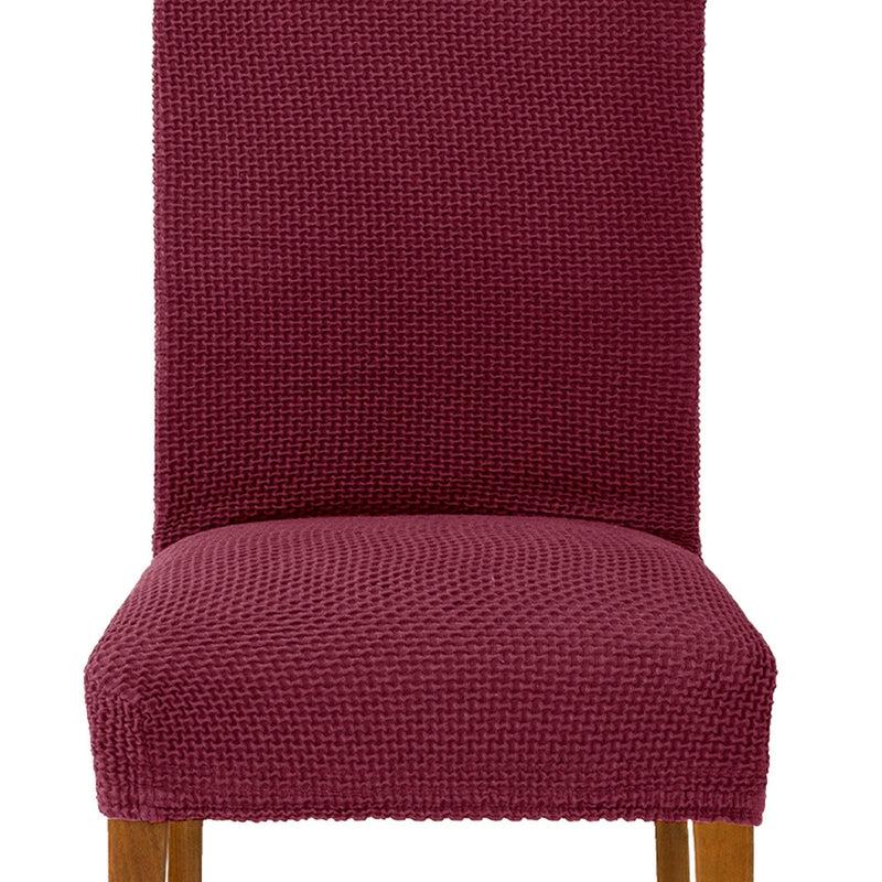 Eiffel Textile Funda De Silla Con Respaldo Bielástica Pack 2 Unidades Modelo Cora Granate