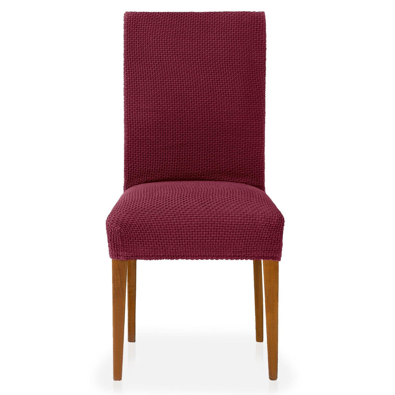 Eiffel textile Funda de Silla con Respaldo Bielástica Pack 2 Unidades Modelo Cora Granate