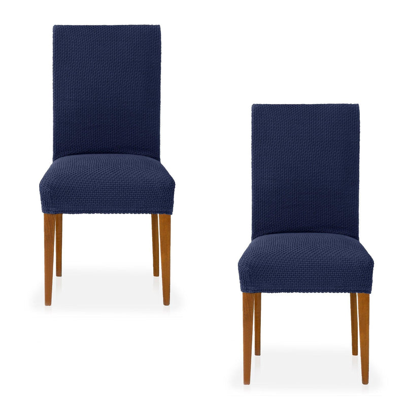 Eiffel Textile Funda De Silla Con Respaldo Bielástica Pack 2 Unidades Modelo Cora Azul
