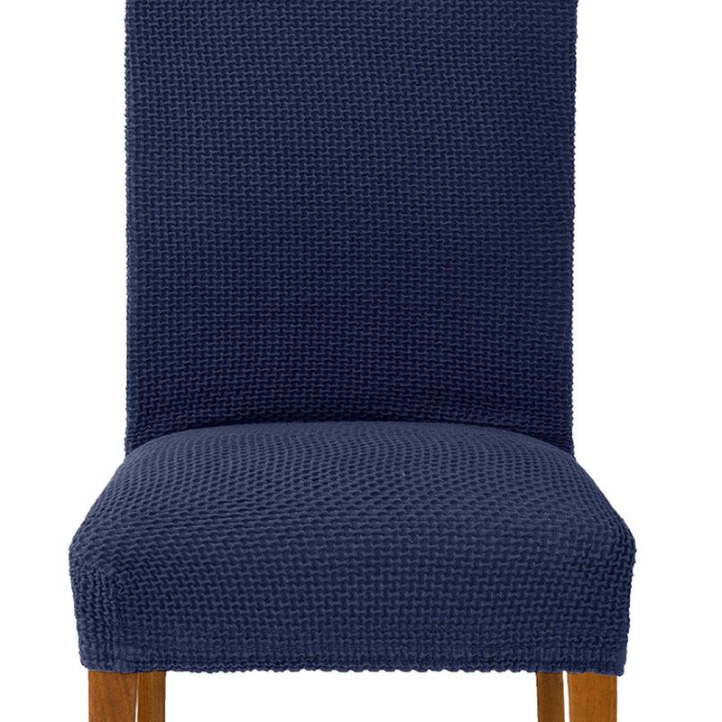 Eiffel Textile Funda De Silla Con Respaldo Bielástica Pack 2 Unidades Modelo Cora Azul