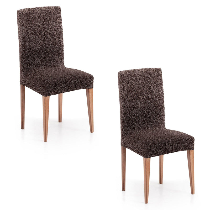 Eiffel Textile Funda De Silla Con Respaldo Bielástica Pack 2 Unidades Modelo Roc Marrón