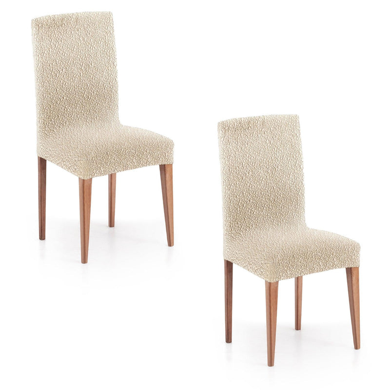 Eiffel Textile Funda De Silla Con Respaldo Bielástica Pack 2 Unidades Modelo Roc Marfil