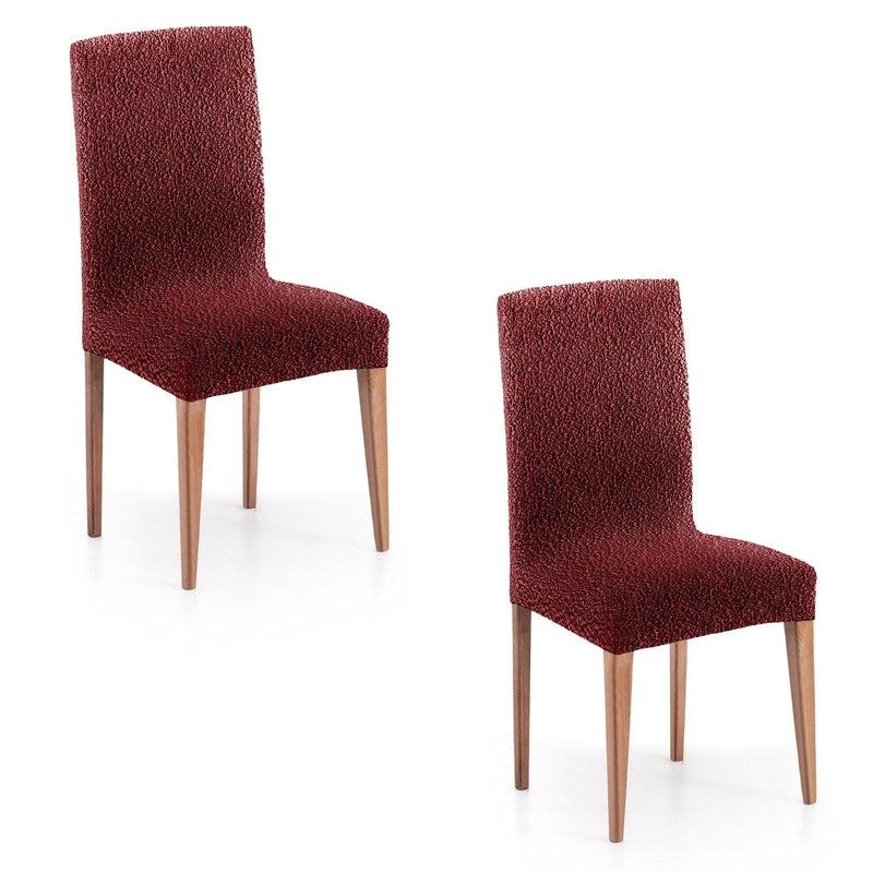 Eiffel Textile Funda De Silla Con Respaldo Bielástica Pack 2 Unidades Modelo Roc Granate