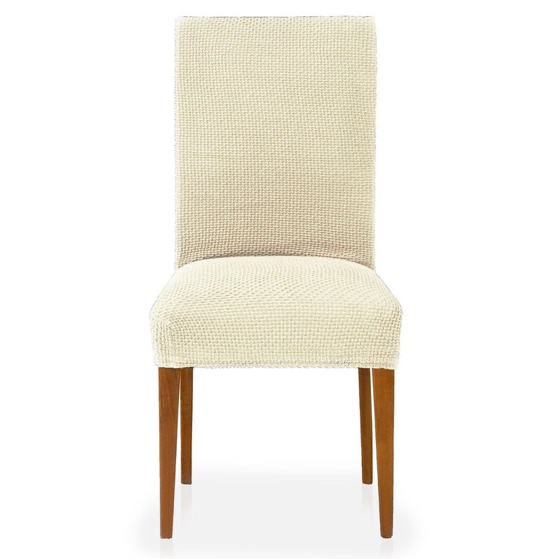 Eiffel textile Funda de Silla con Respaldo Bielástica Pack 2 Unidades Modelo Cora Marfil