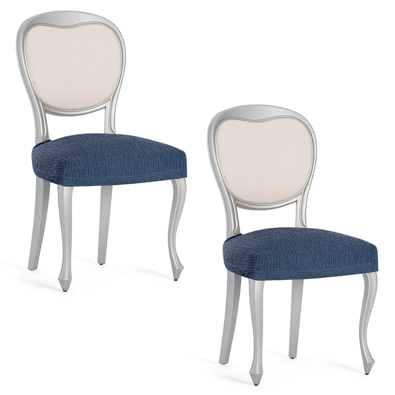 Eiffel textile Funda de Silla Elástica Azul Pack 2 Unidades Modelo Troya (40-50 cm)