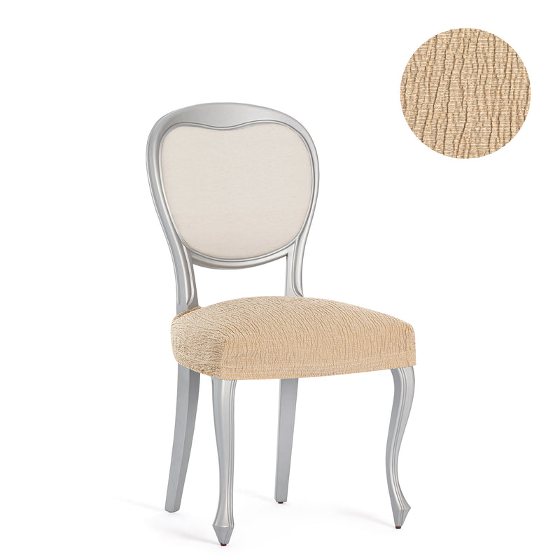 Eiffel Textile Funda De Silla Elástica Beige Pack 2 Unidades Modelo Troya (40-50 Cm)