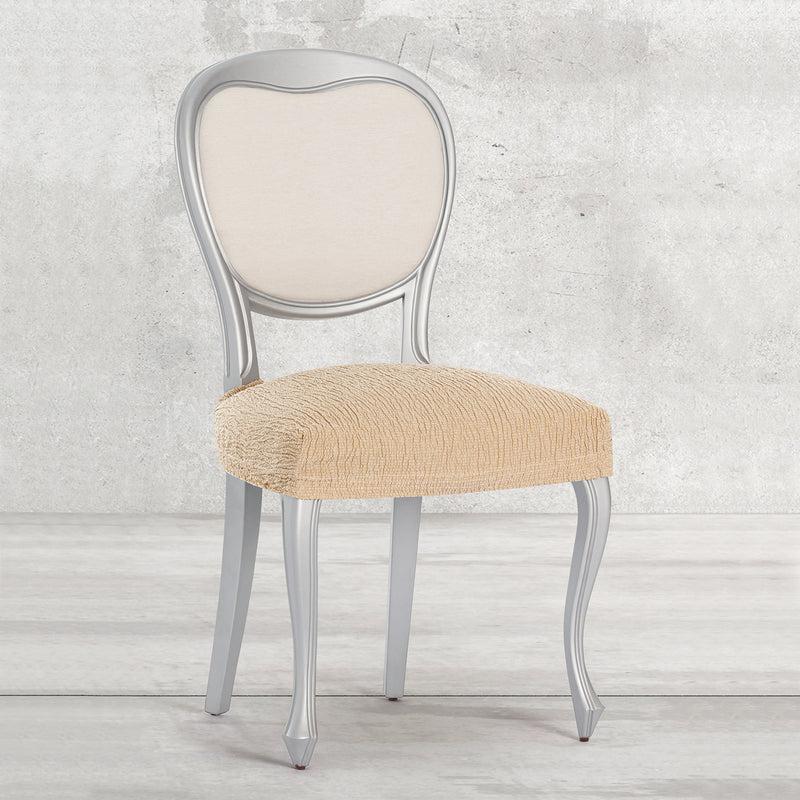 Eiffel Textile Funda De Silla Elástica Beige Pack 2 Unidades Modelo Troya (40-50 Cm)
