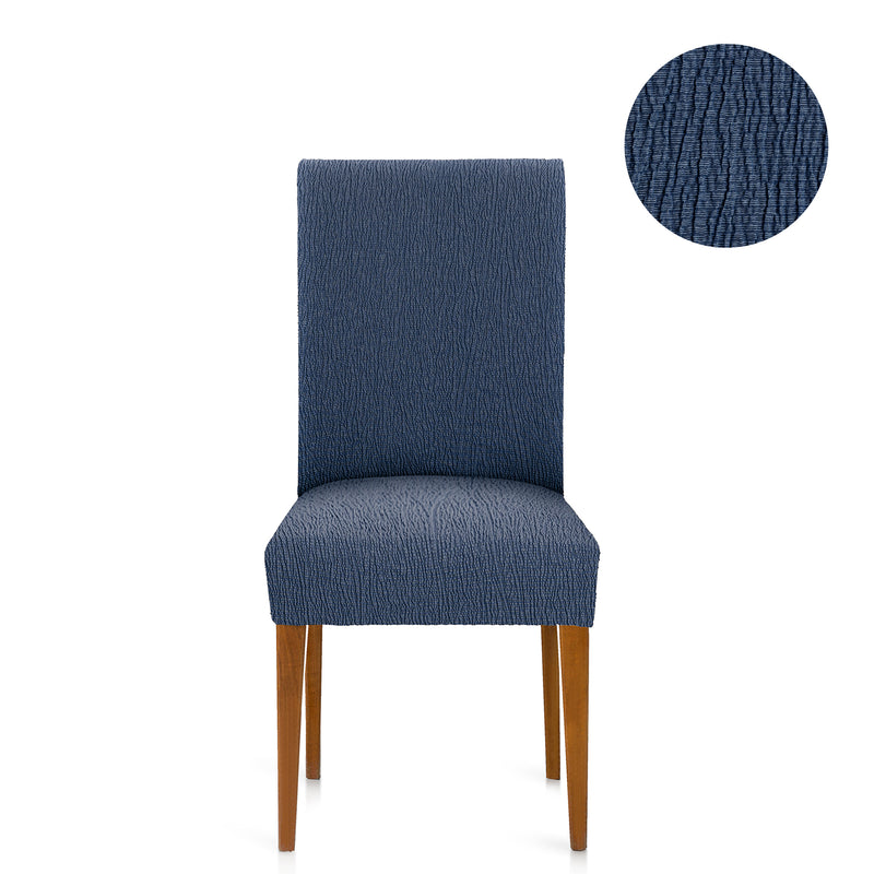 Eiffel Textile Funda De Silla Elástica Con Respaldo Azul Pack 2 Unidades Modelo Troya (40-50 Cm)
