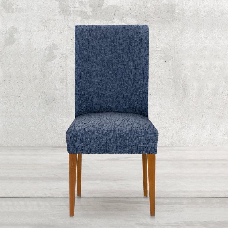 Eiffel Textile Funda De Silla Elástica Con Respaldo Azul Pack 2 Unidades Modelo Troya (40-50 Cm)