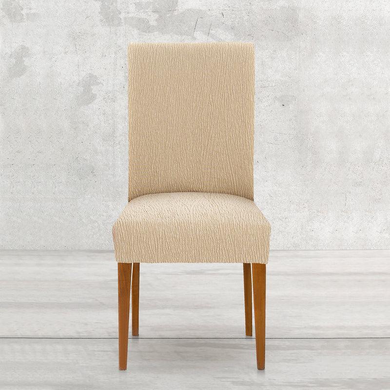 Eiffel Textile Funda De Silla Elástica Con Respaldo Beige Pack 2 Unidades Modelo Troya (40-50 Cm)