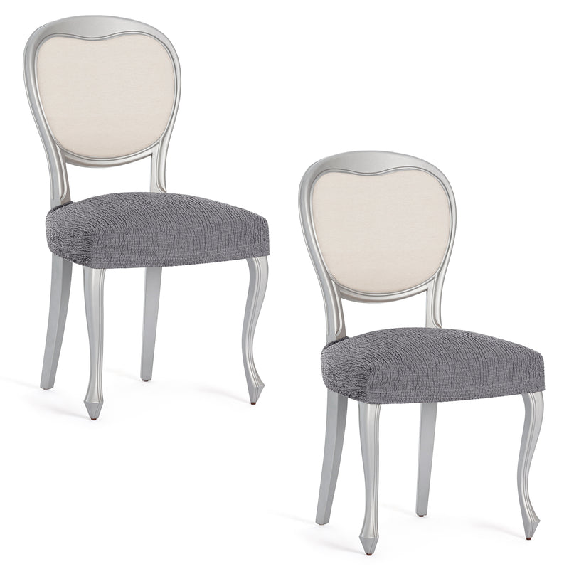 Eiffel textile Funda de Silla Elástica Gris Pack 2 Unidades Modelo Troya (40-50 cm)